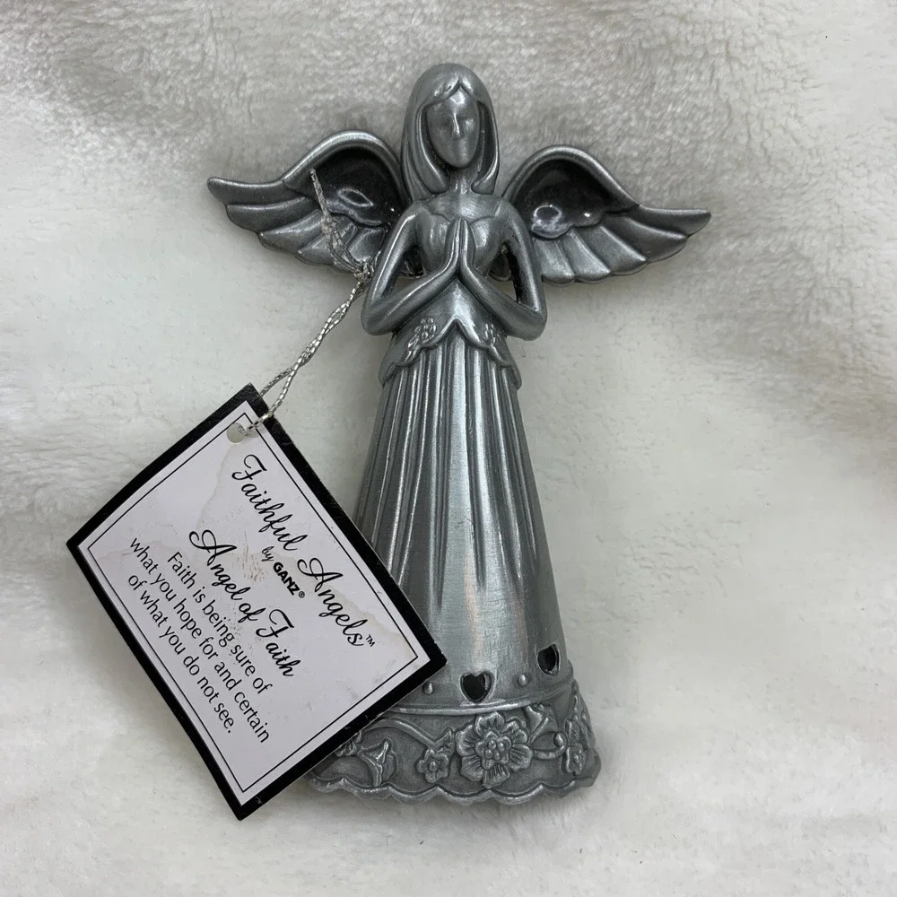 Faithful Angels by GANZ Angel Of Faith Pewter 3.5 in tall Shelf Sitter Ornament - Picture 1 of 12